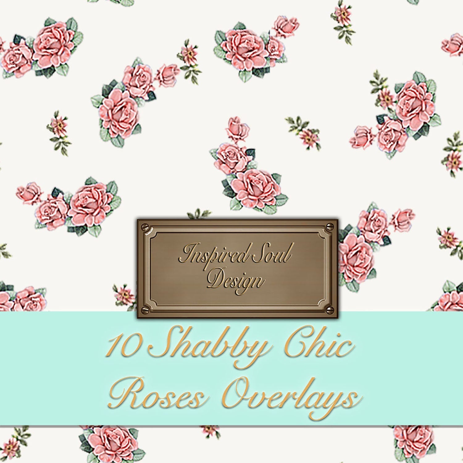 10 Shabby Chic Roses Overlays | PNG Files | Photoshop Texture Overlays