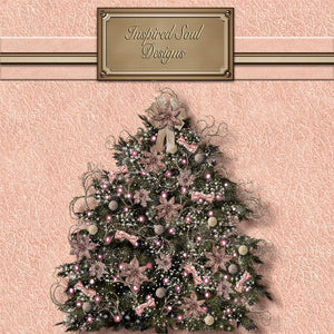 30 Shabby Chic Christmas Tree PNG Overlay Files