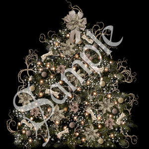 30 Shabby Chic Christmas Tree PNG Overlay Files