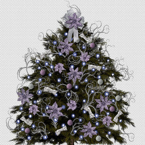 30 Shabby Chic Christmas Tree PNG Overlay Files