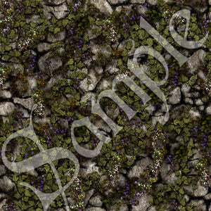 36 Stone With Ivy & Flowers Seamless Textures -Tileable JPEG Files for Graphic Design, Backgrounds, and More