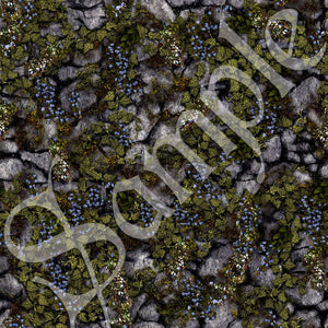 36 Stone With Ivy & Flowers Seamless Textures -Tileable JPEG Files for Graphic Design, Backgrounds, and More